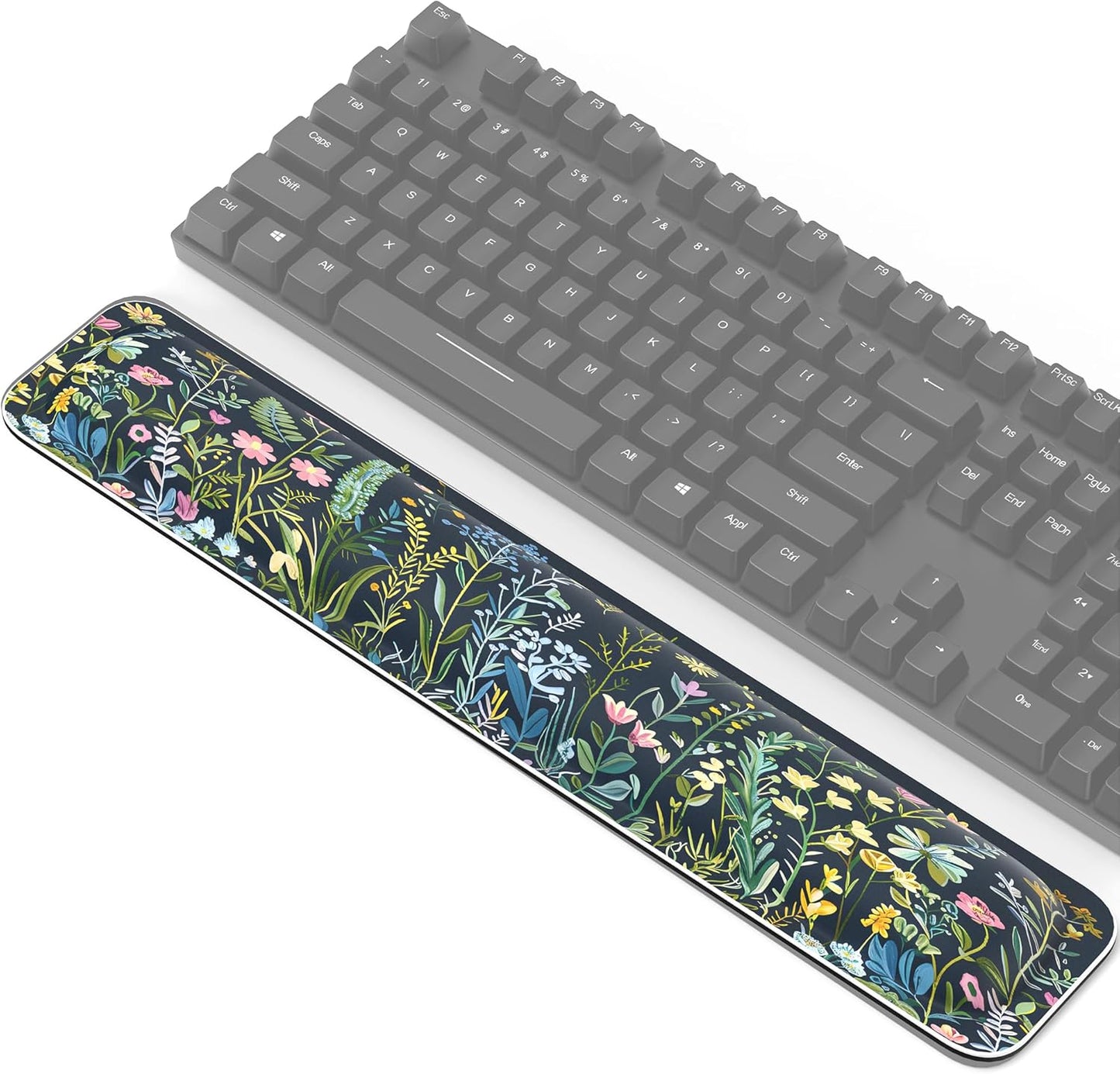 TECKNET Wrist Rest for Computer Keyboard, Thicken Memory Foam Wrist Support Pad for Keyboard, Ergonomic Palm Rest for Pain Relief, Anti-Slip Rubber Base, 17x3.3 in, 1 inch (25mm), Black