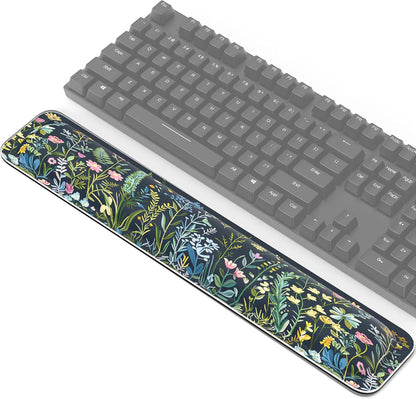 TECKNET Wrist Rest for Computer Keyboard, Thicken Memory Foam Wrist Support Pad for Keyboard, Ergonomic Palm Rest for Pain Relief, Anti-Slip Rubber Base, 17x3.3 in, 1 inch (25mm), Black