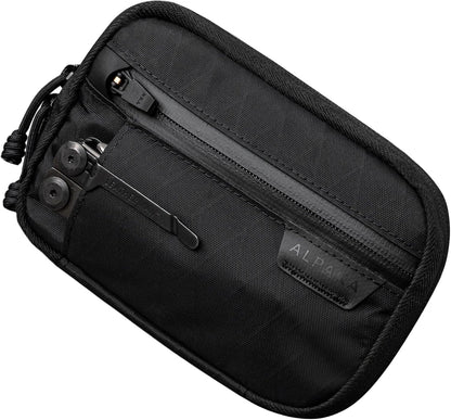 ALPAKA Admin Pouch Pro EDC Organizer - Small Tool Pouch with Smooth Zipper, Weatherproof Storage for Electronics, Cables, Travel Accessories - Black Axogrid 300D Fabric