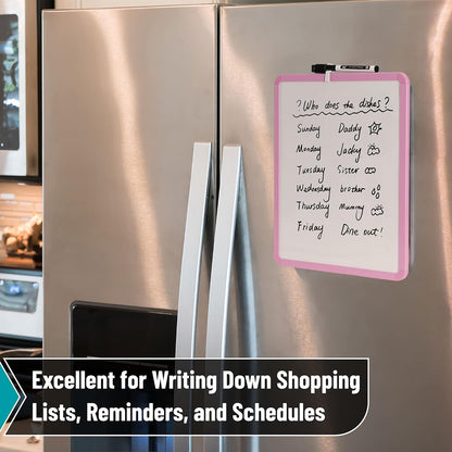 Mr. Pen- Dry Erase Board, 14” x 11” with a Black Dry Erase Marker, White Frame, Small Mini White Board for Students, Fridge, Wall, Locker, Includes Double Sided Tapes