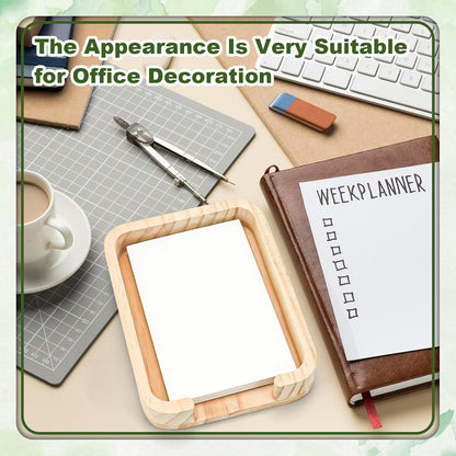 4x6 Memo Paper Holder Organizer for Desk Black Wooden Note Paper Tray with 100 Sheet Blank Memo Pads 4x6 Index Card Tray Black Wood Sticky Note Holder for Office Home School