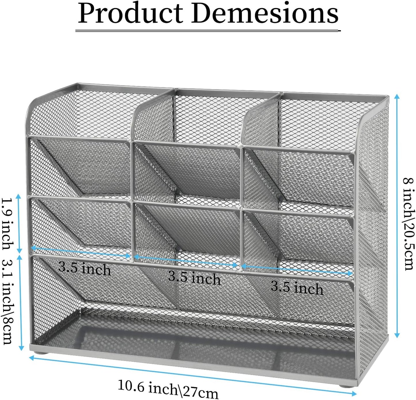 Marbrasse Mesh Desk Organizer, Multi-Functional Pen Holder, Desktop Stationary Organizer, Storage Rack for School Home Office Art Supplies (Mesh Pen Holder)