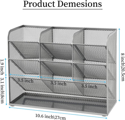 Marbrasse Mesh Desk Organizer, Multi-Functional Pen Holder, Desktop Stationary Organizer, Storage Rack for School Home Office Art Supplies (Mesh Pen Holder)