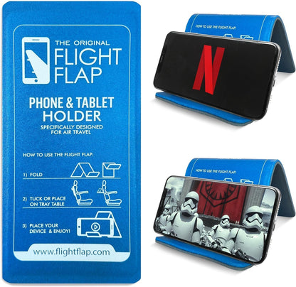 Flight Flap Airplane Phone Holder, Flexible Cell Phone Holder, Folding Cellphone Stand for Desk, Bed, Office, Treadmill - Airplane Gadgets for Long Travel Accessories - Plane Essentials (Green)