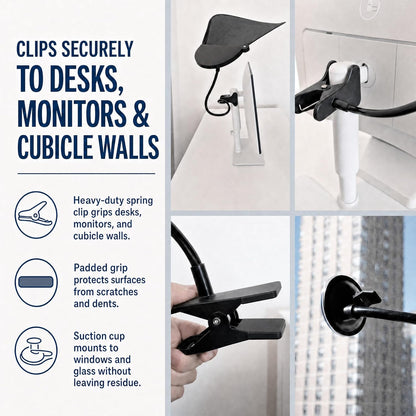 Livvie Cubicle Shade & Laptop Sun Shade for Working Outside — Adjustable Desk Shade Blocks Overhead Fluorescent Light & Window Glare — Foldable Cubicle Light Blocker for Light-Sensitive Workers