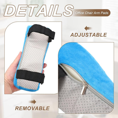 PATIKIL Office Chair Arm Pads, 1 Pair Office Chair Arm Cover Soft Office Chair Armrest Pads Elastic Memory Foam Cotton Removable Washable for Desk Computer Gaming, 25x10x7cm, Brown