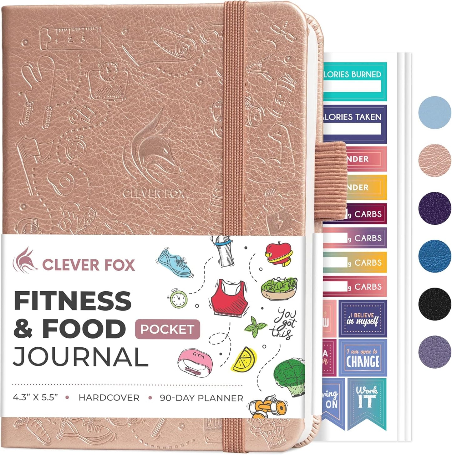 Clever Fox Fitness & Food Journal – Nutrition & Workout Planner for Women & Men – Diet & Gym Exercise Log Book with Calendars, Diet & Training Trackers - Undated, A5 Size, Hardcover (Forest Green)