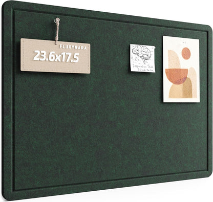 Fluxynara Bulletin Board, 23.6" x 17.5" Cork Board Alternative with 12 Safe Removable Adhesive Tabs, Foldable Felt Pin Board for Home Office, Classroom, Bedroom,Entryway for Walls—Sage