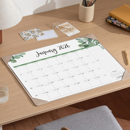 Large Desk Calendar 2026 with Desktop Mat, Cabbrix Desk Pad Calendar 22 x 17 Inch Covering January 2026 to June 2027, Desk Blotter Calendar 2026 for Home School and Office