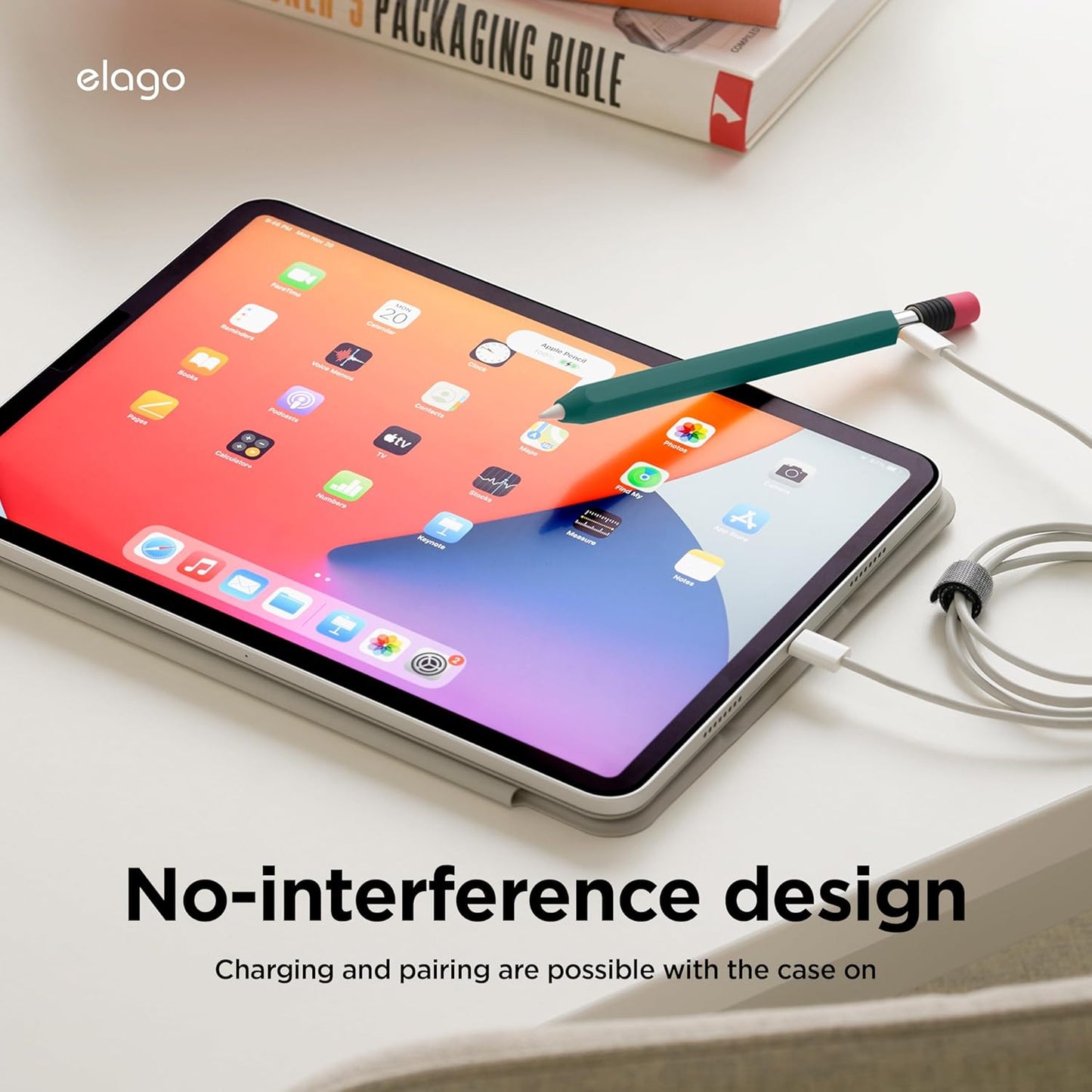 elago Classic Pencil Case Compatible with Apple Pencil (USB-C), Perfect Grip, Protective Skin, Silicone Sleeve, Supports Magnetic Attachment [Yellow]