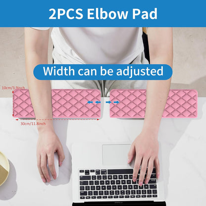 MEKASS L-Shaped Desk Wrist Rest Elbow, Forearm & Wrist Comfort Support for Table or Desk Edge, Non-Slip, Memory Foam Padding 2-Piece Set (Oval Black