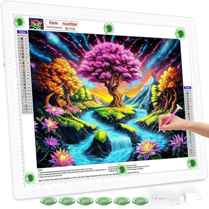 TOHETO Rechargeable A2 Light Pad for Diamond Painting 25.2''x18.4'', Magnetic Diamond Art Light Board, Wireless Lightbox for Tracing and Drawing, Cordless LED Light Table for Sketching, Weeding Vinyl