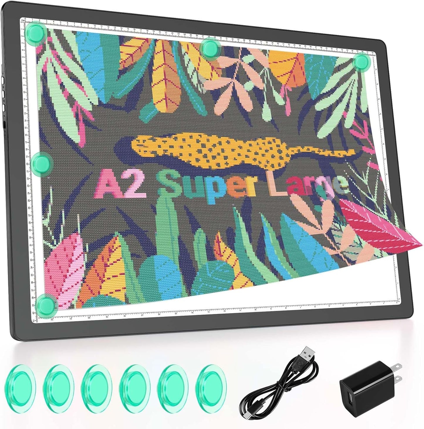 Rechargeable A4 Light Box for Tracing,Bawaslom LED Light Pad with Adjustable Stand and Strong Magnets,Ultra-Thin & Bright Tracing Board for Diamond Art,Sketching,Vinyl Weeding,Architectural Design