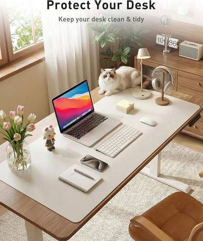 Aothia Non-Slip PU Leather Waterproof Laptop Desk Pad Protector, Blotter Mat, Writing and Mouse Pad for Office & Home, Beige, 23.6" x 13.7" - Colors A