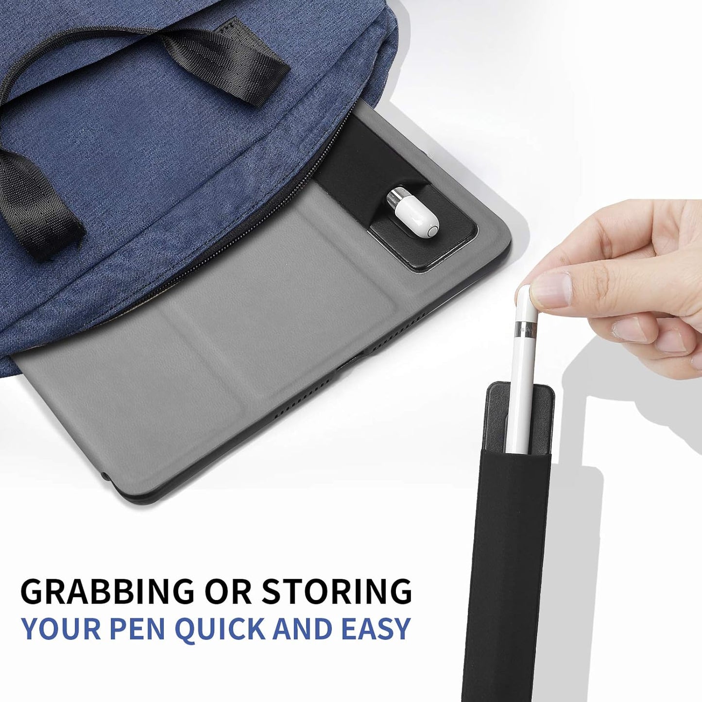 2 Pack Pencil Holder for Apple Pencil 1st 2nd Generation, YUOROS Adhesive Pencil Sleeve for iPad iPad 9th/8th Gen, Tablet Stylus Surface Pen (Black, Black)