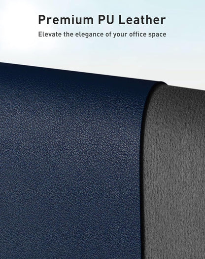 Aothia Non-Slip Waterproof PU Leather Desk Pad Protector for Mouse, Writing Desk, Office, Home, Laptop Blotter, 23.6" x 13.7", Black - Colors A