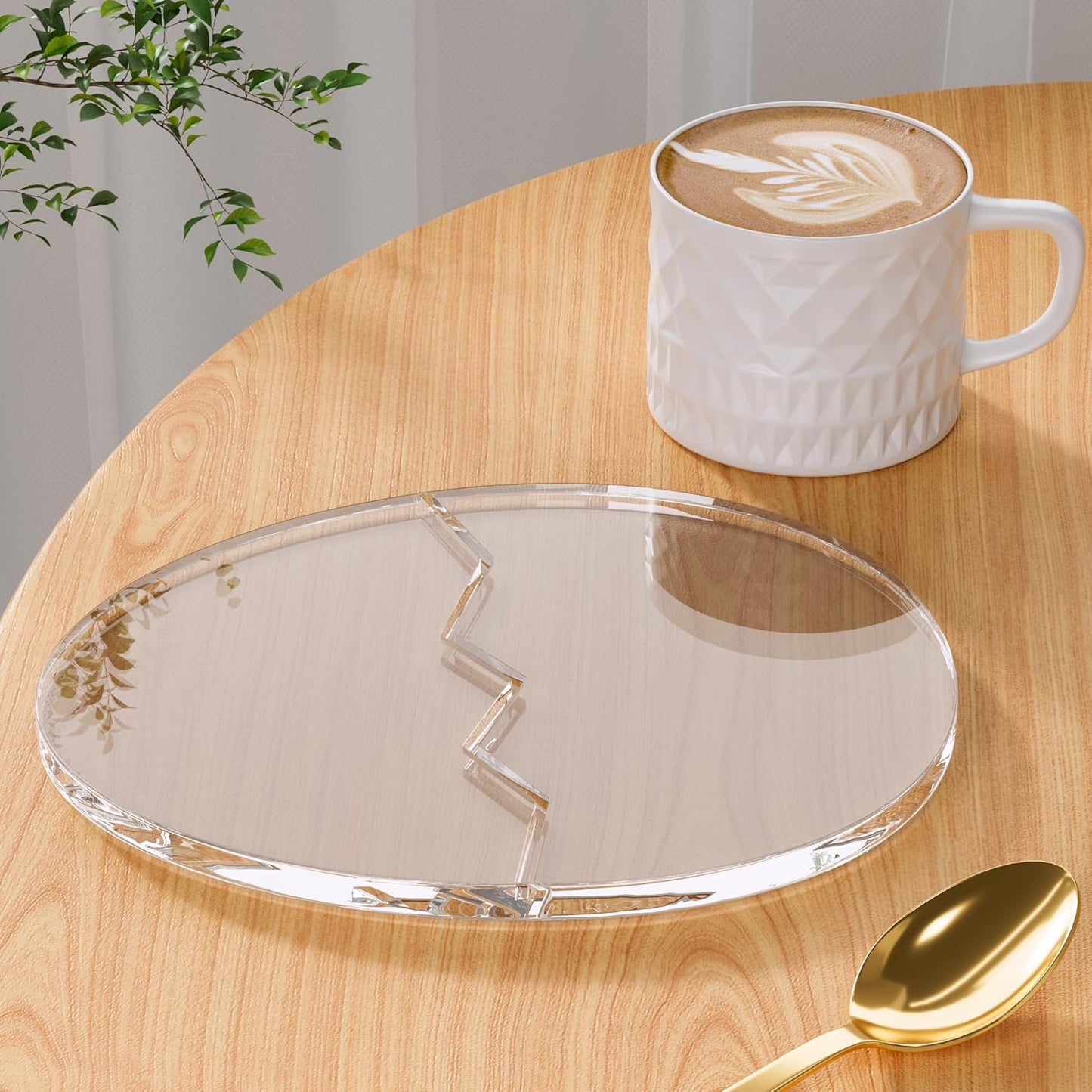 Acrylic Coaster Decorative Plates, Irregular Bar Drink Coaster, Clear Cloud Shape Coffee Cup Coaster, Perfect for Tabletop Protection and Accessories Display.(Gold)