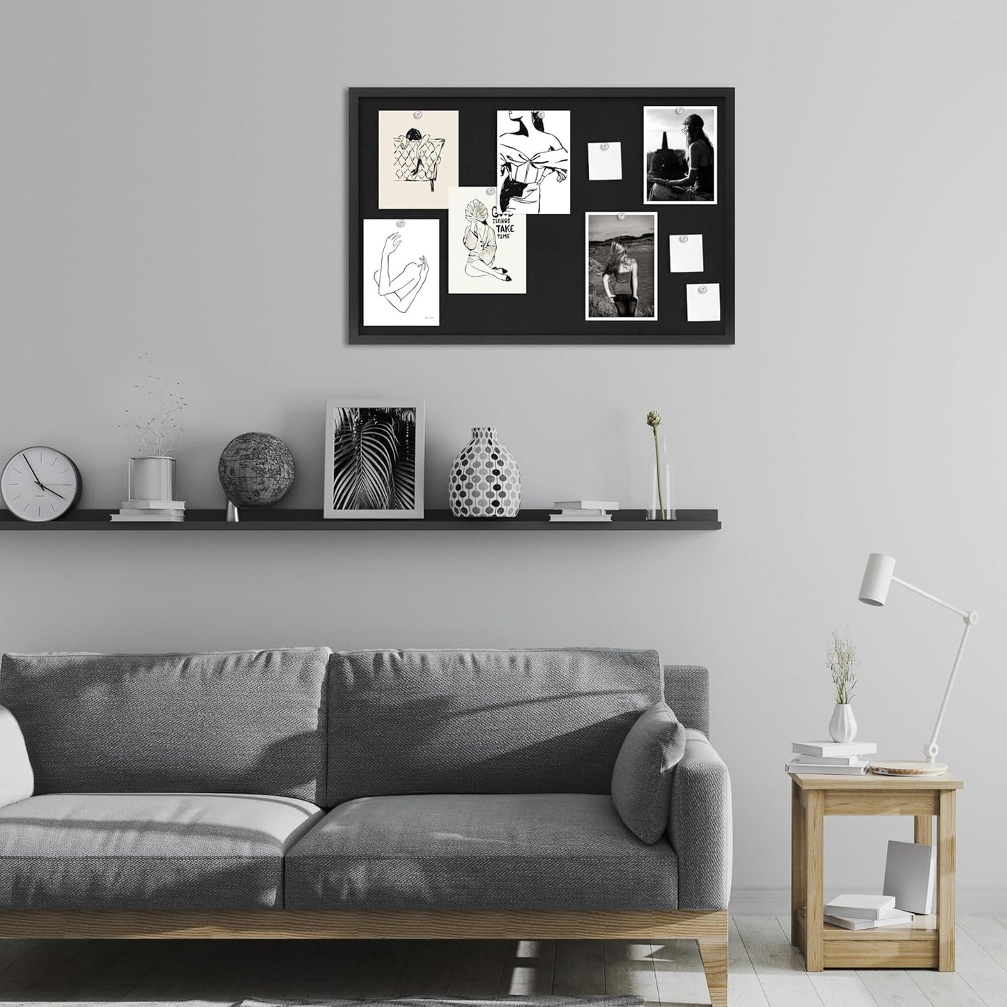 DAHAPYBOO Cork Board with Linen White,Bulletin Board 17"x12" Hanging Corkboards for Office Home School Message Board or Vision Board Decoration.