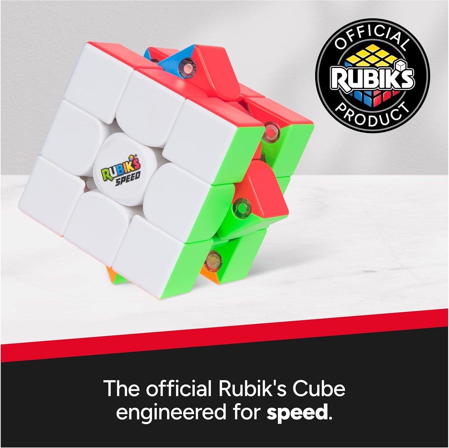 Rubik’s Cube, Timer Stand, Clear Display Device for WCA Speedcubers, Track Your Time to Solve Brain Teaser Puzzle for Adults, Problem-Solving Brain Teaser Fidget Toy for Kids, Ages 8 & Up