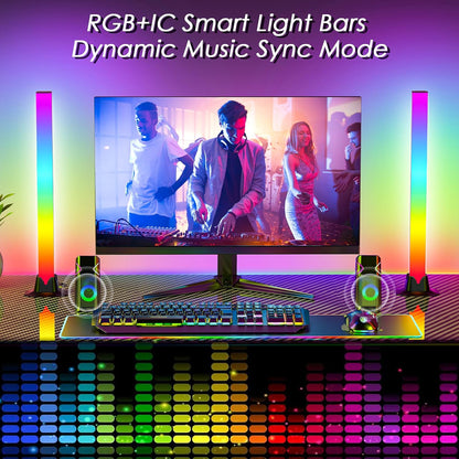 360° Smart Light Bar, RGB Light Bars, Crystal Ambient Mood Light with 16 Million Colors, 213 Preset & 8 Scene Modes, Music Sound Sync, 3 Modes Control, RGB & IC Backlight for TV/Monitor/Gaming/Room