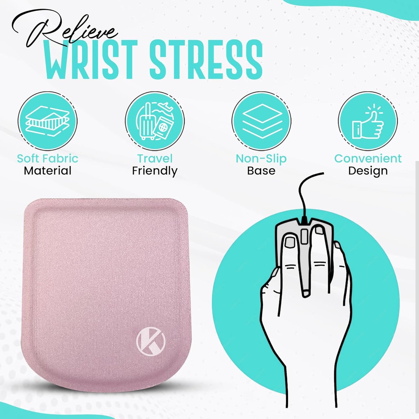 Ultra-Thin Portable Laptop Wrist Rest Pads (Onyx Black)