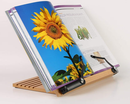BS1500 11.8x8.5 Portable Adjustable Foldable Bookstand Holder for Reading Hands Free Large Thick Heavy Textbooks Cookbooks Tablets