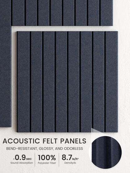 Bumusty Large Cork Board Alternative-48 x 36" Felt Bulletin Board Tiles, with 30 Pushpins, 70 Adhesive Tabs, Fine-Stripe 12-Pack, Cork Boards for Office Push Pin Board Felt Board-Oatmeal
