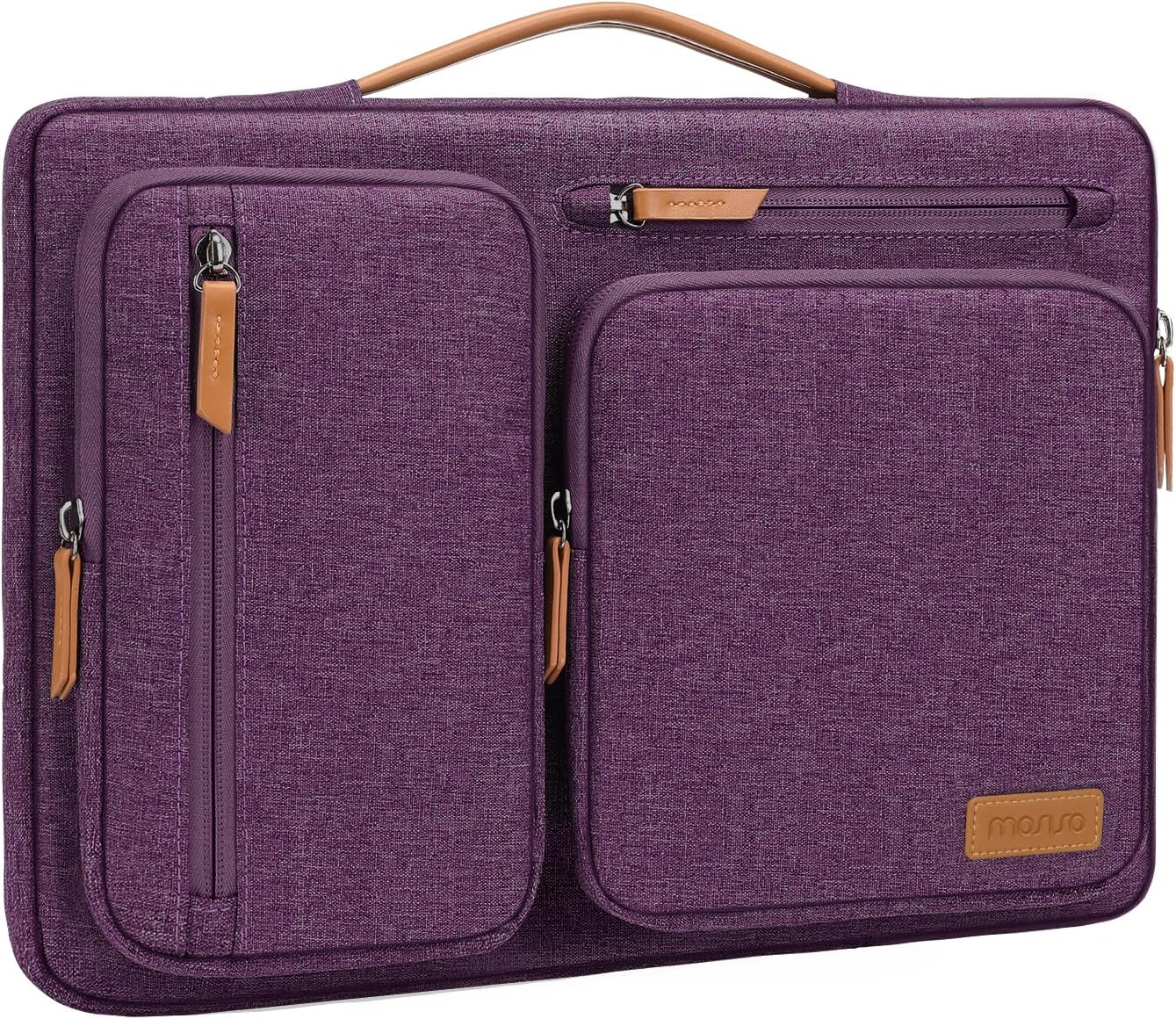 MOSISO 360 Protective Laptop Case 16 inch, 15-15.6 inch Laptop Sleeve Compatible with MacBook Pro 16, HP Acer Dell Lenovo ASUS, Side Open Carrying Case with 4 Zipper Pockets&Handle, Black