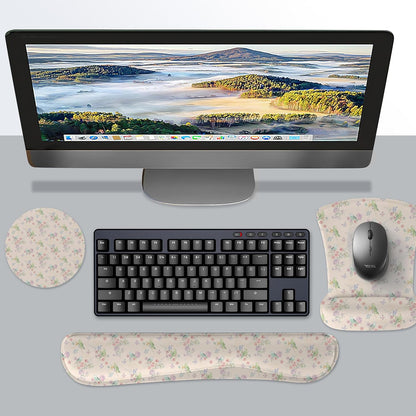 RICHEN Keyboard Wrist Rest Pad and Mouse Wrist Rest Support Mouse Pad Set,Sturdy & Comfortable & Lightweight for Easy Typing & Pain Relief-Ergonomic Support (Brown)