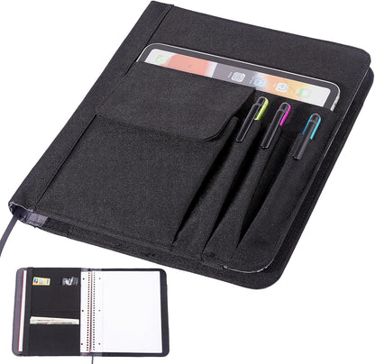 Journal Notebook Cover for Work, Journaling Notebooks Protector - Portfolio Organizer Compatible with Rocketbook Fusion, with Pen loop, Business Card Holder, File Pocket for accessories