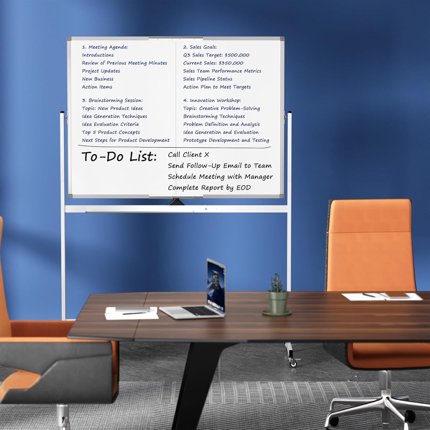 Large Whiteboard Easel with Stand, 36" x 24" Portable Standing Magnetic Dry Erase White Board, 3' x 2' Tripod Height Adjustable Flip Chart Easel for Home Office Classroom School, Silver