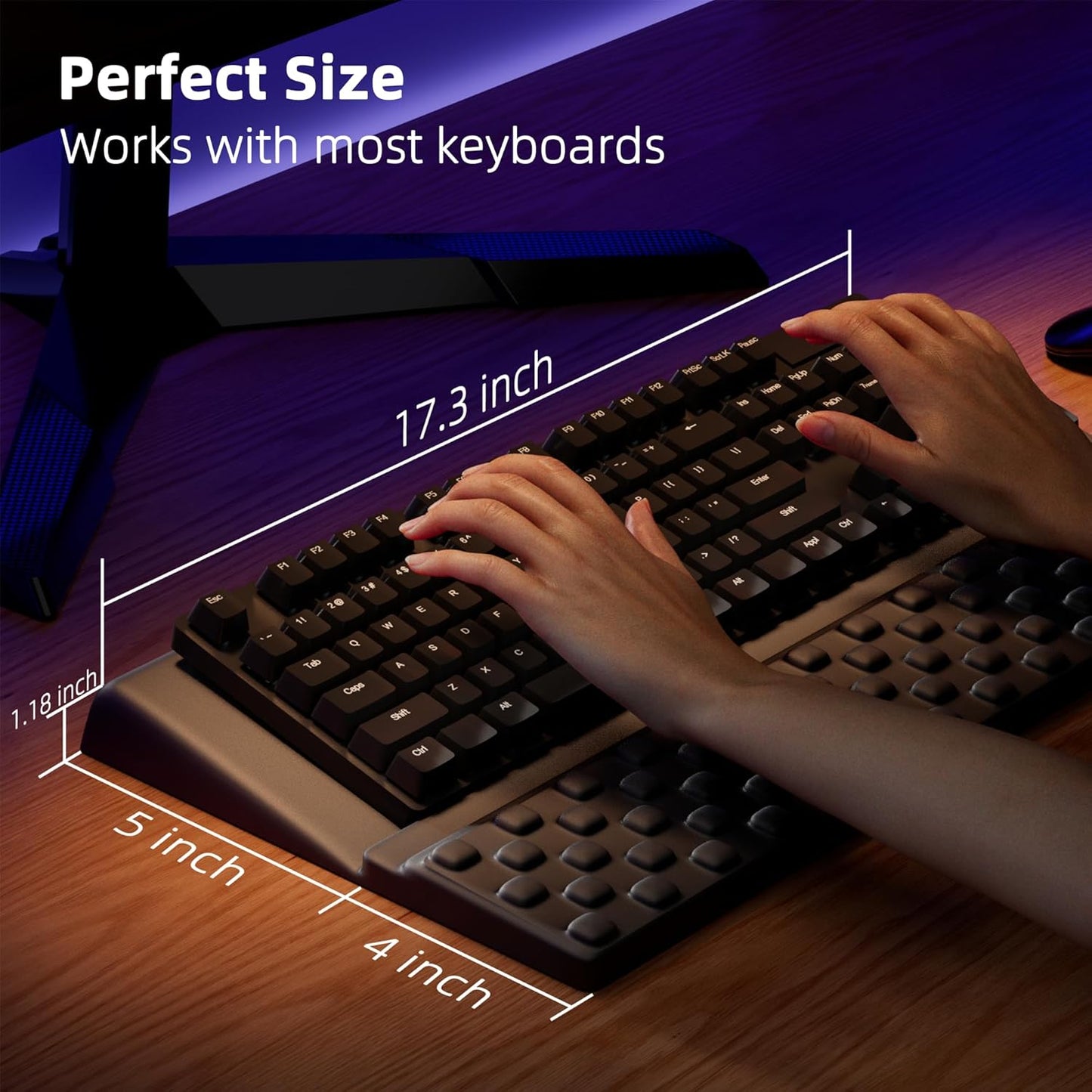 Ospelelf Tilt Keyboard Stand with Wrist Rest, Comfy Ergonomic Keyboard Riser Holder for Office Home