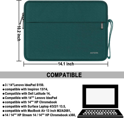 Laptop Sleeve 14 Inch, Water Resistant Traveling Computer Cover with Handle, Shockproof Protective Carrying Laptop Case Compatible for 14 Inch MacBook Air/Pro, HP, Dell, Asus, Lenovo, Black