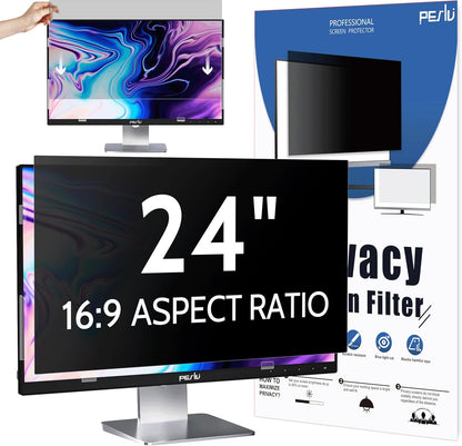 Peslv 15.6 Inch Laptop Privacy Screen Compatible With Lenovo Hp Dell Acer Asus Thinkpad Envy Xps, 16:9 Aspect Removable Anti Glare Blue Light Filter Protector, 15 In Computer Monitor Security Shield