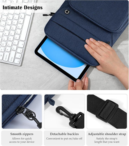 Dadanism 9-11 Inch Tablet Sleeve Bag with Shoulder Strap for iPad (A16) 11", iPad Air M4 Pro M5 11", i-Pad 10th Gen 10.9", i-Pad 9/8/7th Gen 10.2", Galaxy Tab A11+ Plus 11", reMarkable 2 10.3", Black