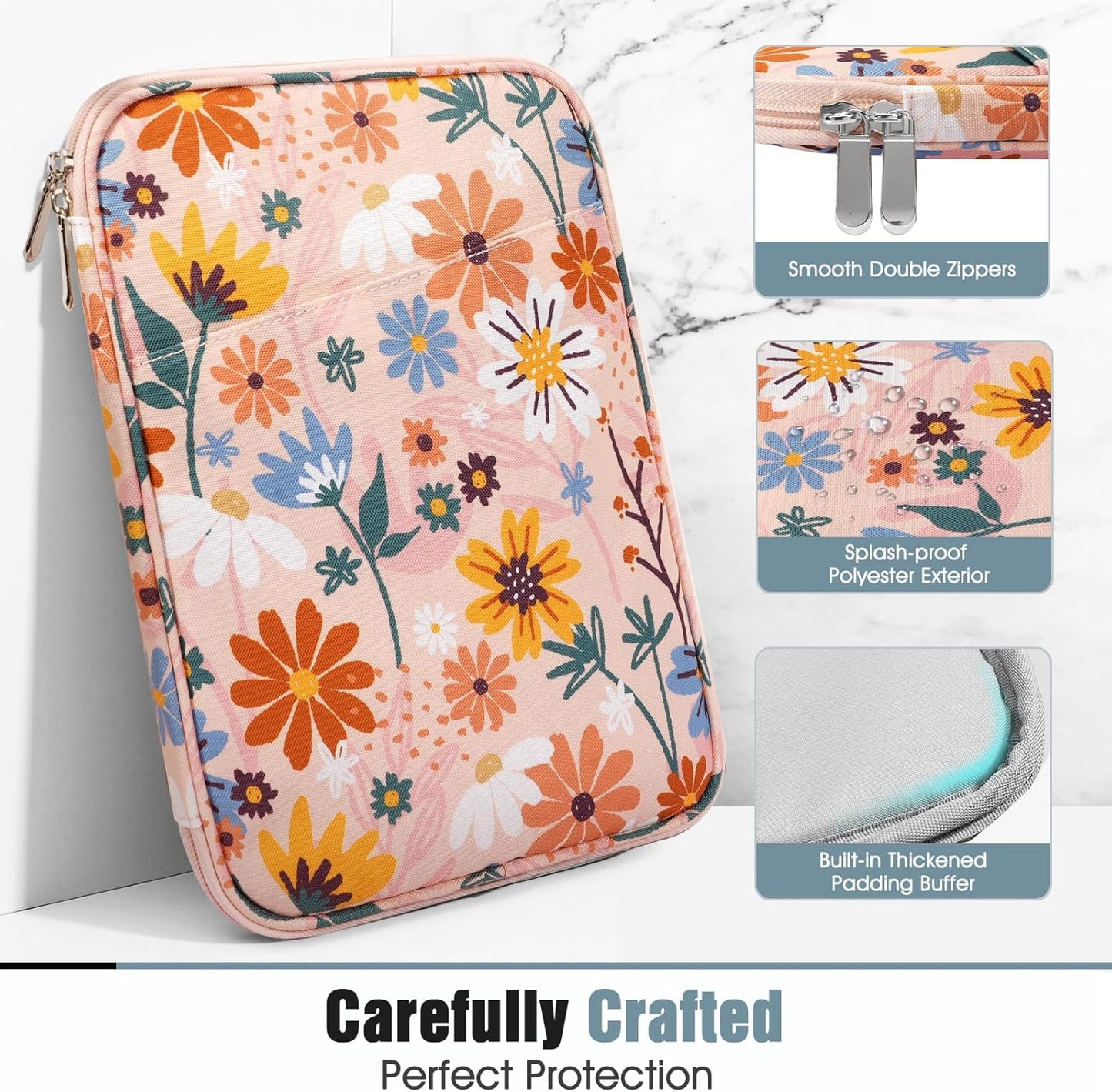 TiMOVO 9-11" Tablet Sleeve Bag for iPad 11-inch A16 2025, iPad 10.9"/10.2"| Air 11 Inch/5th/4th Gen. 10.9", Galaxy Tab A9+/A11Plus 11", Protective Bag with Pocket, Black