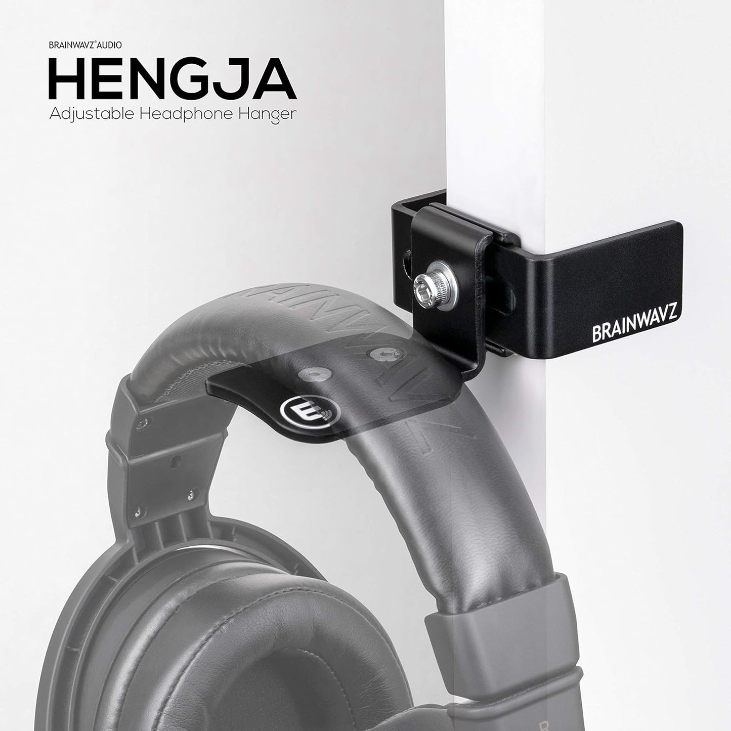 BRAINWAVZ Hengja - The Desk Headphone Stand Hanger Mount, All Metal, Rotatable Mount, PC & Gaming Headset Holder