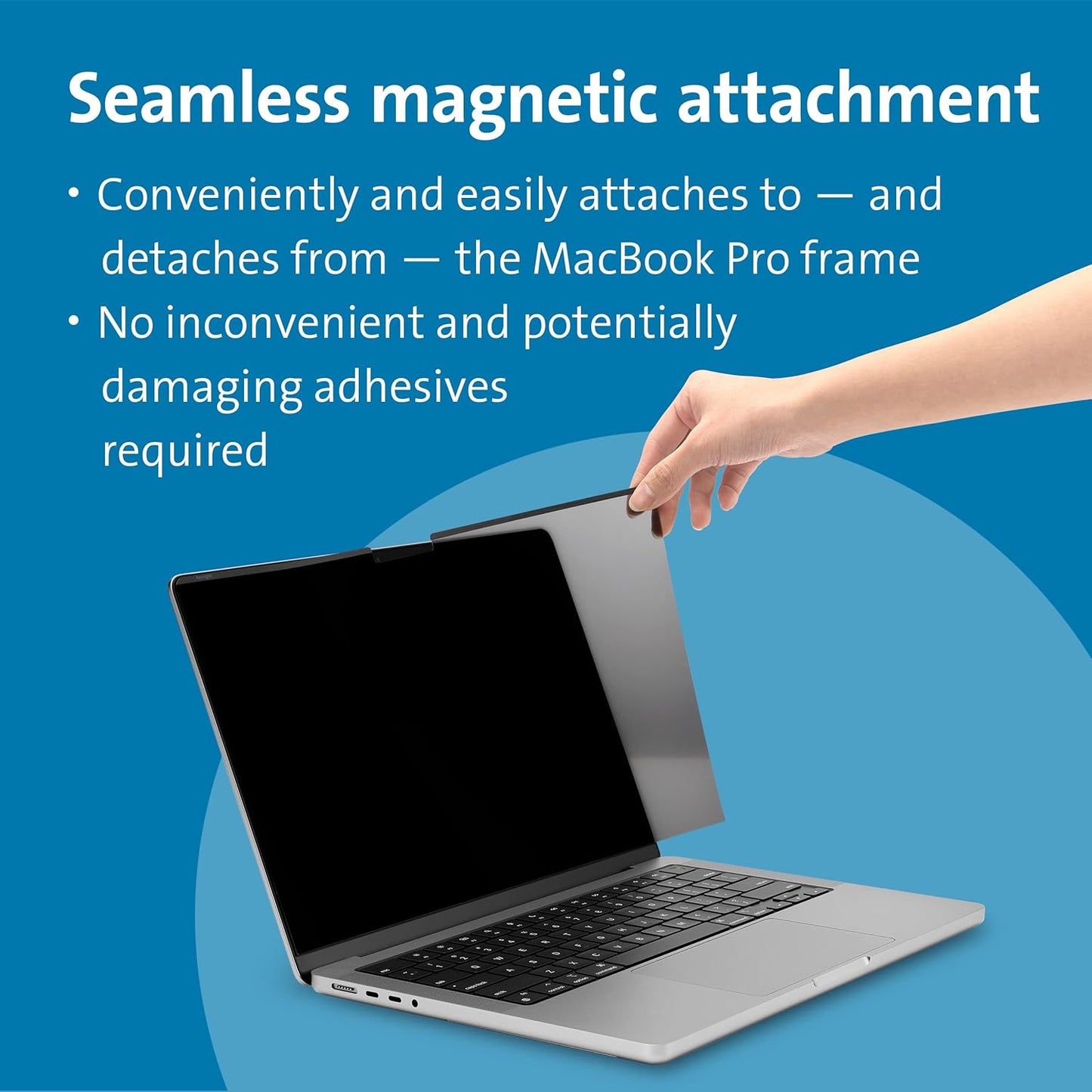 Kensington MP14 Magnetic MacBook Pro 14" Privacy Screen for 14 inch MacBook Pro (2021-2024, M1, M2, M3, M4, Pro, Max), Removable Laptop Privacy Screen, Anti Glare Blue Light Screen Protector