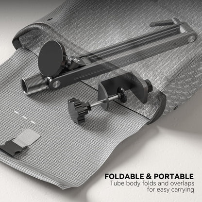 Portable Monitor Stand Large Clamp - Heavy Duty Aluminum Body supports up to 4.4 lbs 16" 17.3" 18.5 inch 360° Rotating Base Swivel Foldable Desk Stand for iPad Holder Tablet Mount for Kitchen/Travel