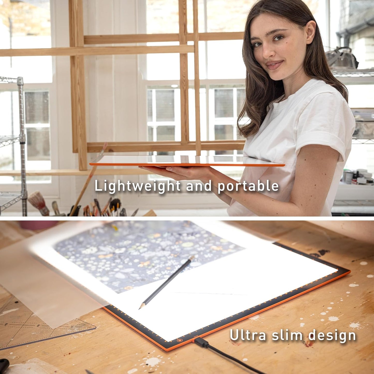 Daylight Wafer 3 Light Pad (A2+) Dimmable with Memory Function, Perfect for Tracing, Sketching, Scrapbooking and Other Craft Projects,18X23.5 inches, Black