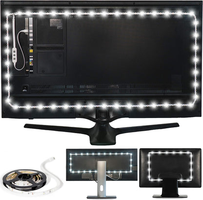 Luminoodle Color Bias Lighting, USB TV and Monitor Backlight LED Strip Lights Kit with Dimmer, Remote - 6.6 ft for 24" to 60" TV - Medium