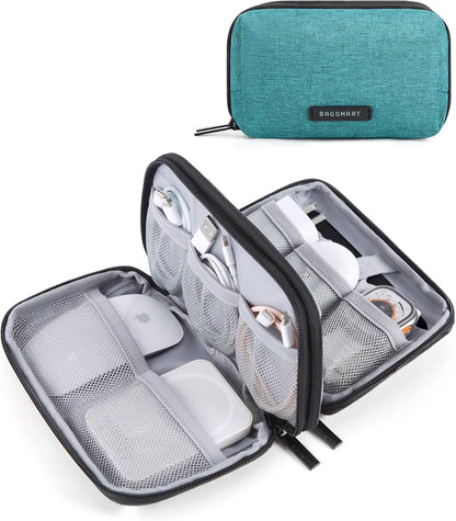 BAGSMART Electronics Organizer Travel Case, Cable Charger Cord Tech Organizer Pouch for Phone Charger Accessories, Black