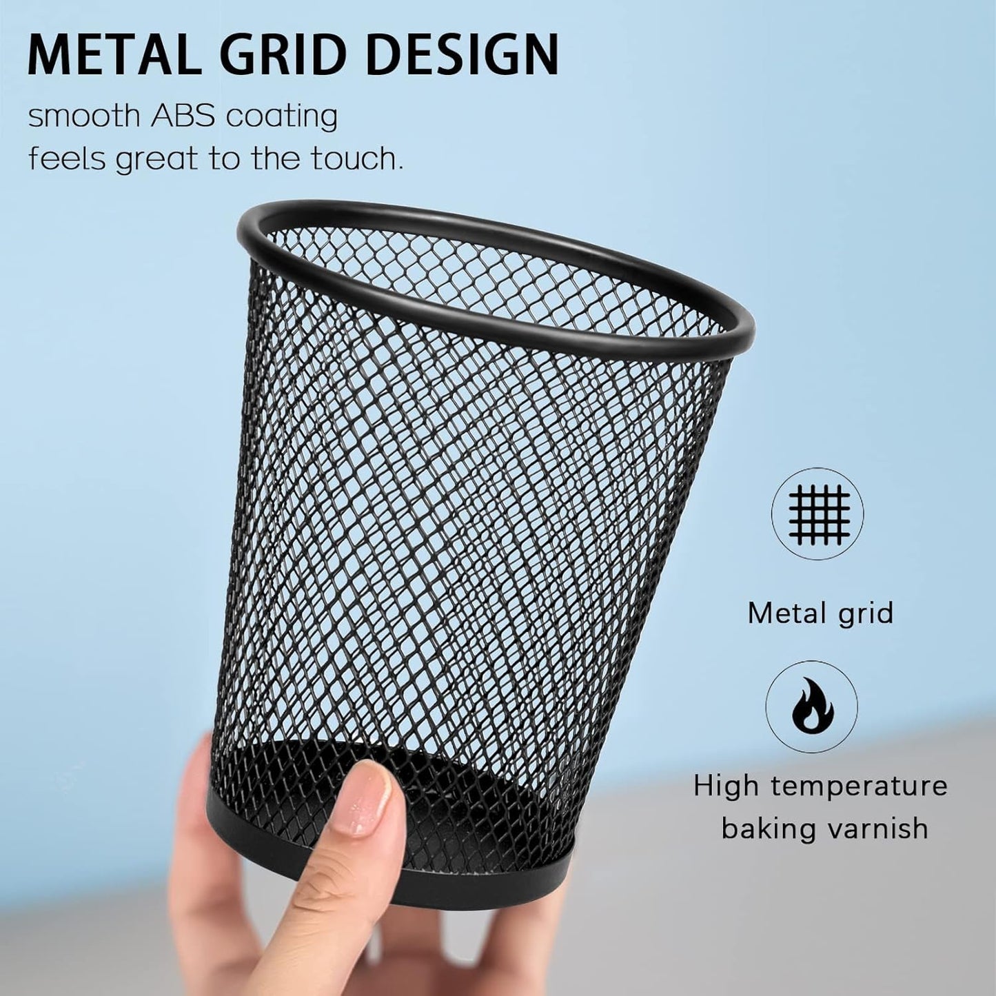 Gwybkq Pen Holder for Desk Mesh Pen Cups Metal Pencil Holder 12 Packs Desk Organizers and Storage