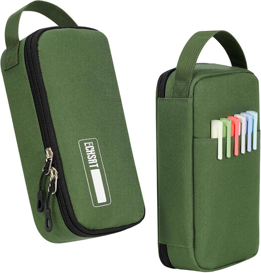 ECHSRT Big Pencil Case, Aesthetic Portable Zipper Pencil Bag with Hidden Pocket, Special Pouch for Men Women Adults, Stationery Organizer Pen Cases for Office Travel,Black