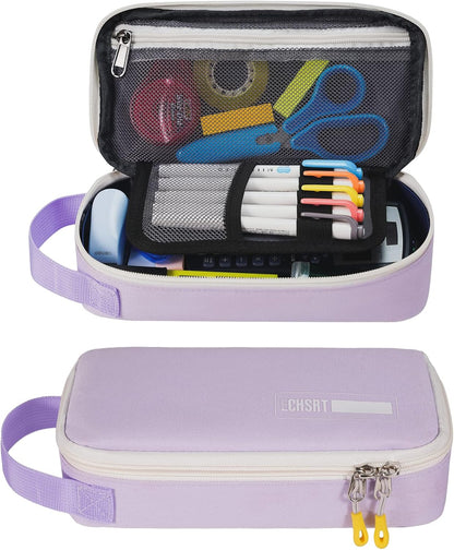 ECHSRT Large Pencil Case, Aesthetic Pen Pouch with Big Capacity, Minimalist Portable Stationery Bag with Handle for Office Organizer Aesthetic Pencil Cases