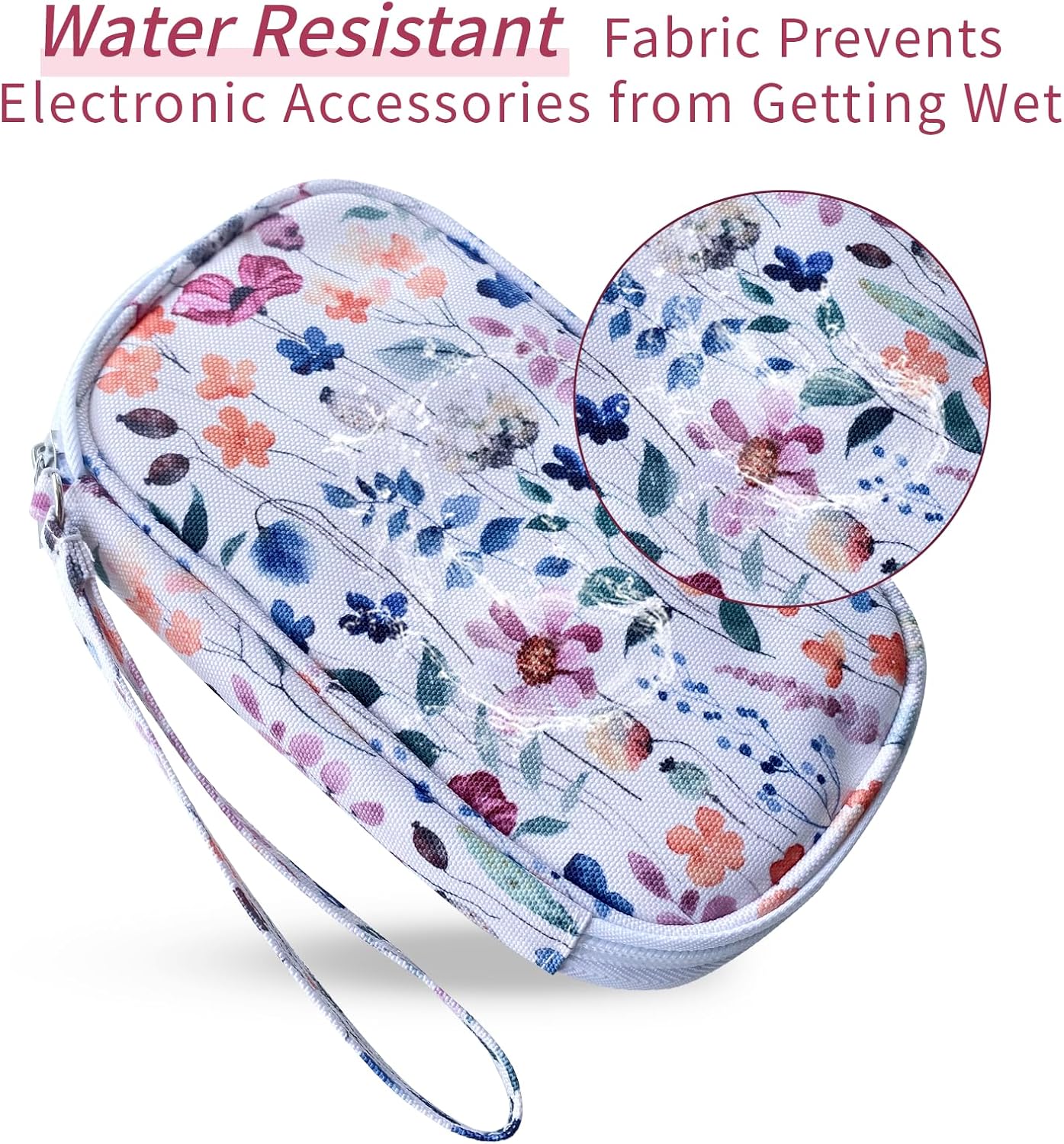 Electronics Organizer Travel Case, Cable Organizer Travel Essentials Tech Pouch,Suitable for Charger, Cable, Phone，Flash Drive,Bohemian leaves