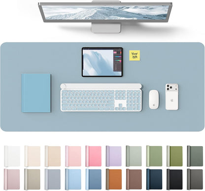 YSAGi Leather Desk Pad Protector, Large Mouse Pad, Non-Slip PU Leather Desk Blotter, Waterproof Writing Pad for Office and Home (31.5" x 15.8", Eggshell) - Colors B