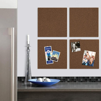 Quartet Cork Tiles, Bulletin Board Cork Panels 12" x 12" x 3/16", Natural, 4 Pack (102)