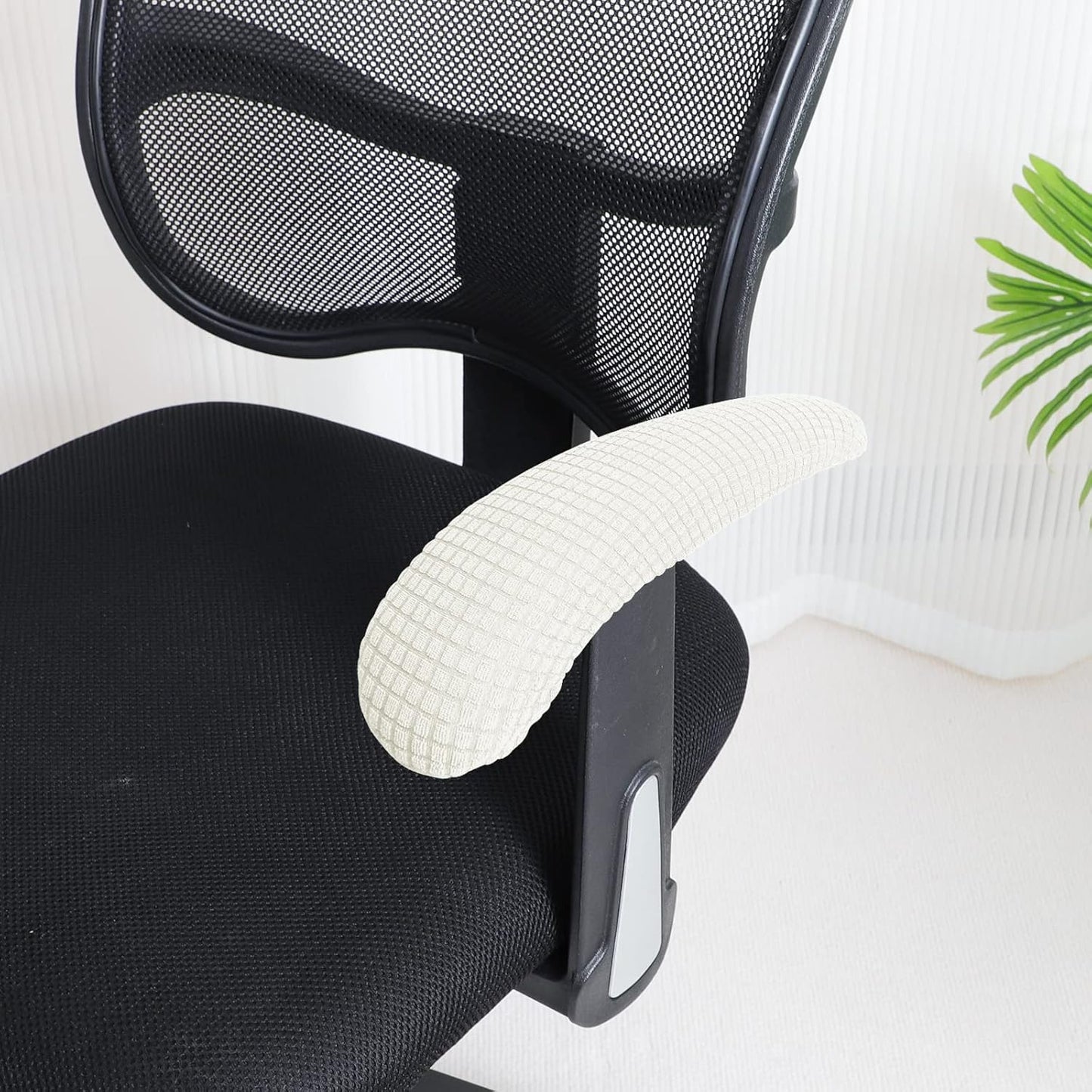 FORCHEER Office Chair Armrest Covers 12-15 Inch Velvet Elastic Black Arm Rest Covers for Desk Computer Chairs Washable