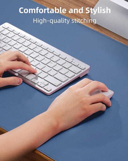 AFIING Desk Pad Protector 23.6" x 13.7" - Non-Slip Waterproof PU Leather Desk Mat for Mouse, Keyboard, Laptop, Office and Home Workspace (Beige)